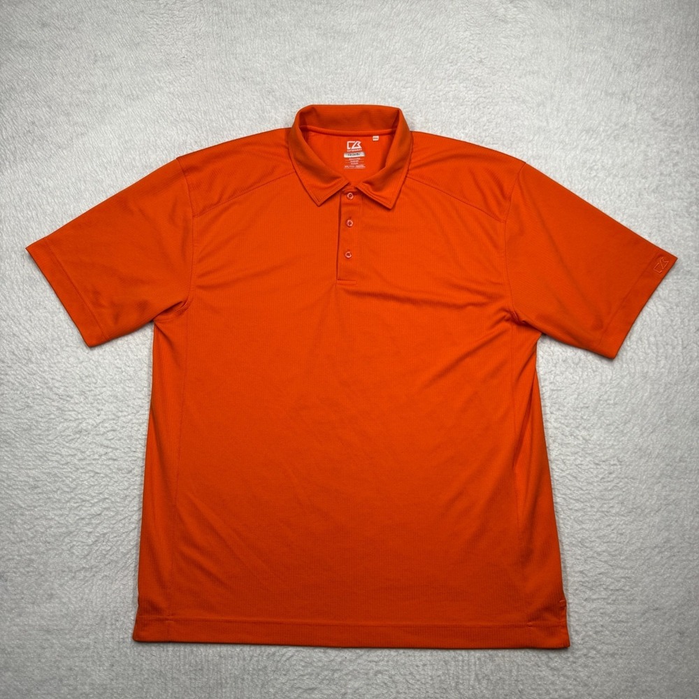 Cutter & Buck DryTec Short Sleeve Polo Shirt Orange Men's Size 2XL